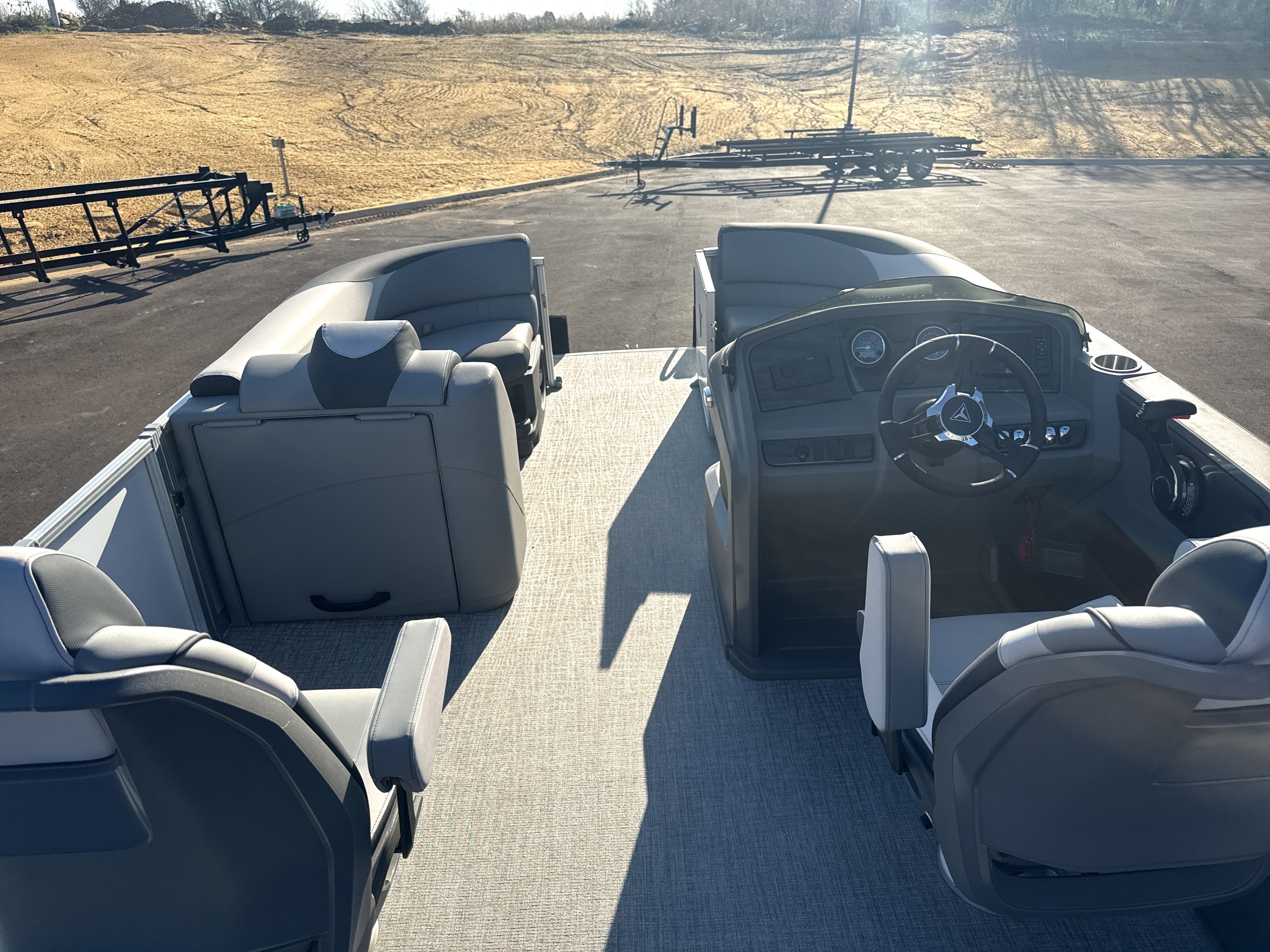 Interior of the 2026 Tahoe LTZ Quad Lounge Shift boat.