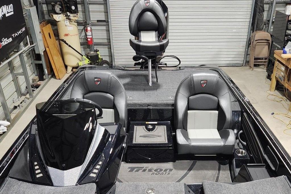 2026 Triton 20XP Patriot boat interior with sleek seating and modern design.