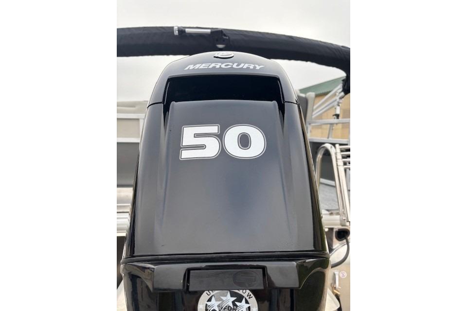 Mercury 50 horsepower engine on 2026 Sun Tracker Bass Buggy 16 XL Select boat.