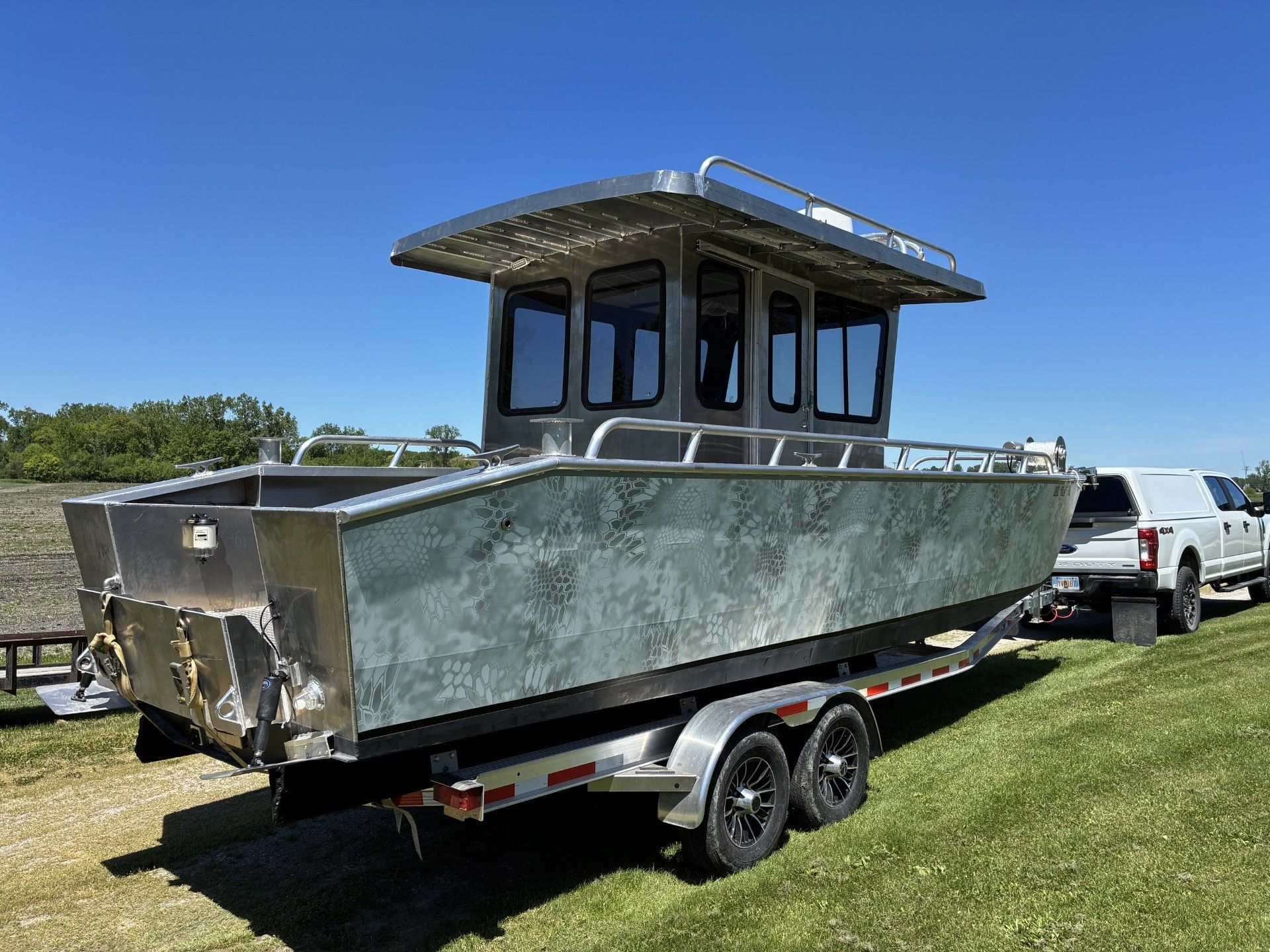 Custom Landing Craft 2026 on trailer, ready for transport.