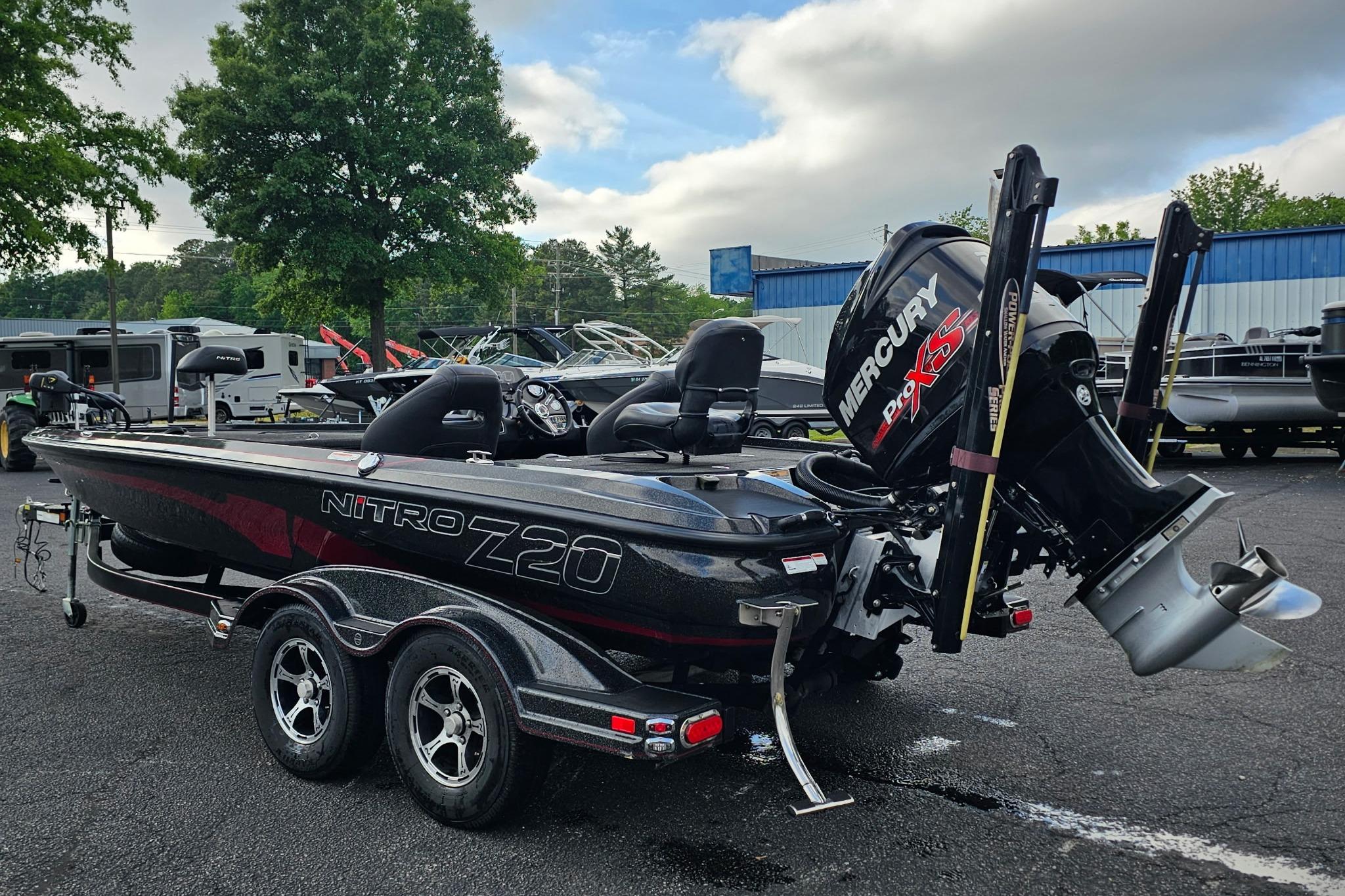 2017 Nitro Z20 Pro boat with Mercury Pro XS engine in outdoor setting.