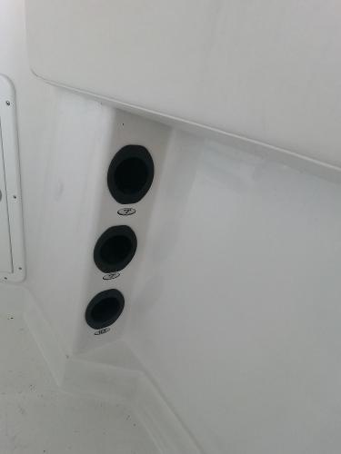 2023 Tahoe 2150 CC boat interior with cup holders.