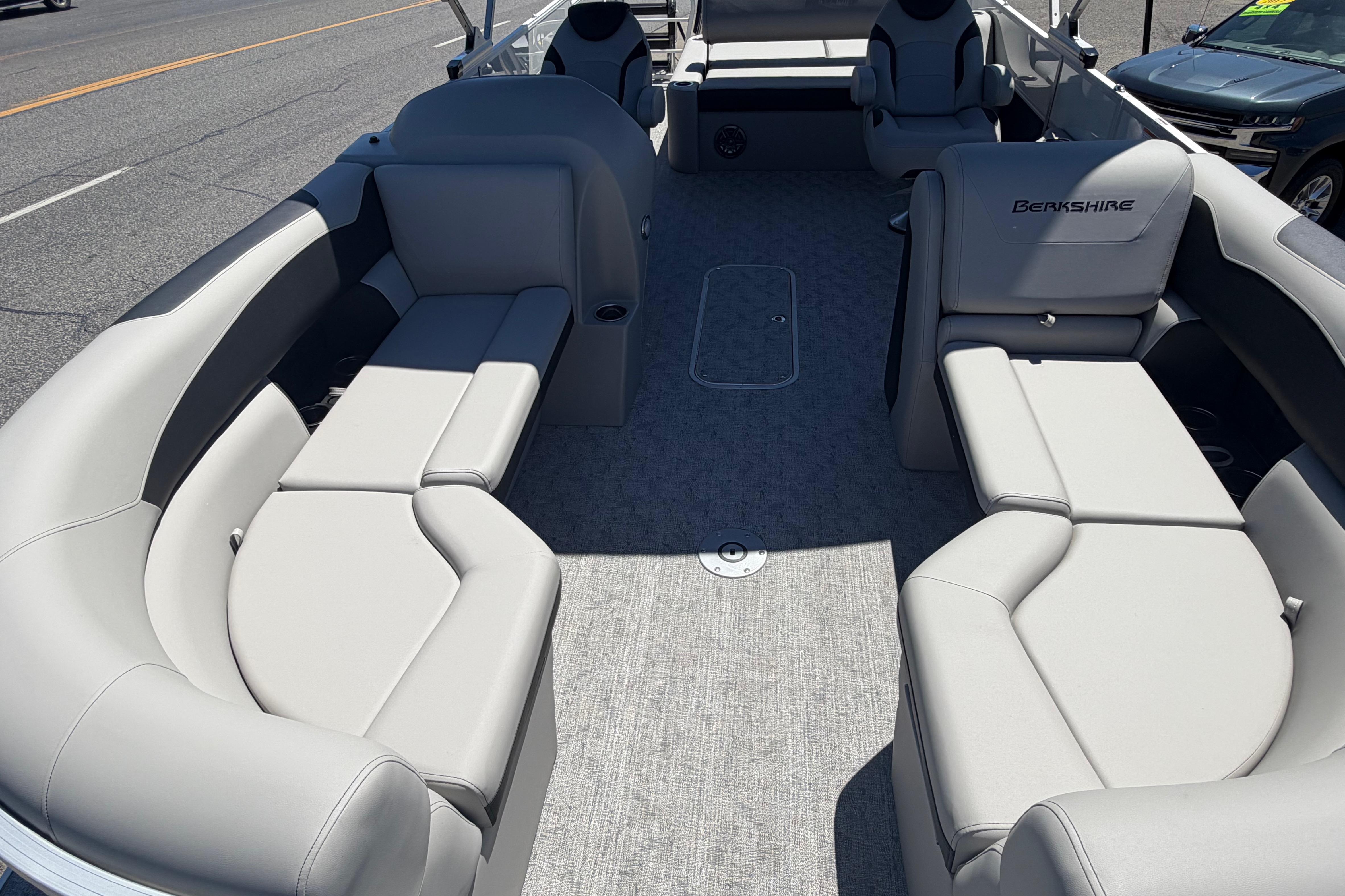 2026 Berkshire LE 24' Ultra Lounger boat interior with plush seating and modern design.