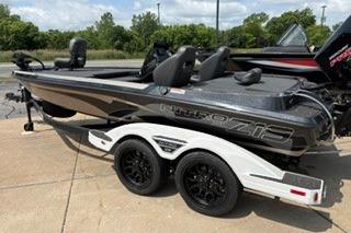 2026 Nitro Z19 XL boat on a trailer, parked outdoors.