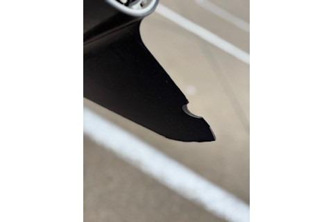 Close-up of a damaged propeller blade on a 2018 Tracker Pro Team 175 TXW boat.