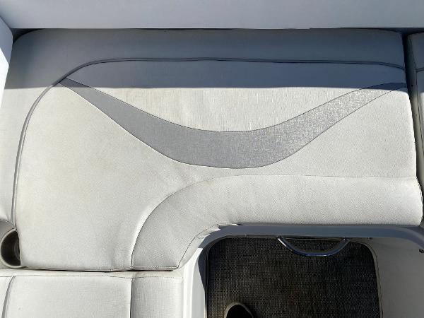 2019 Caravelle 19 EBo Bowrider boat seat with gray upholstery.