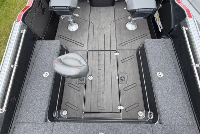 2024 Nitro ZV21 boat interior with seating and storage compartments.