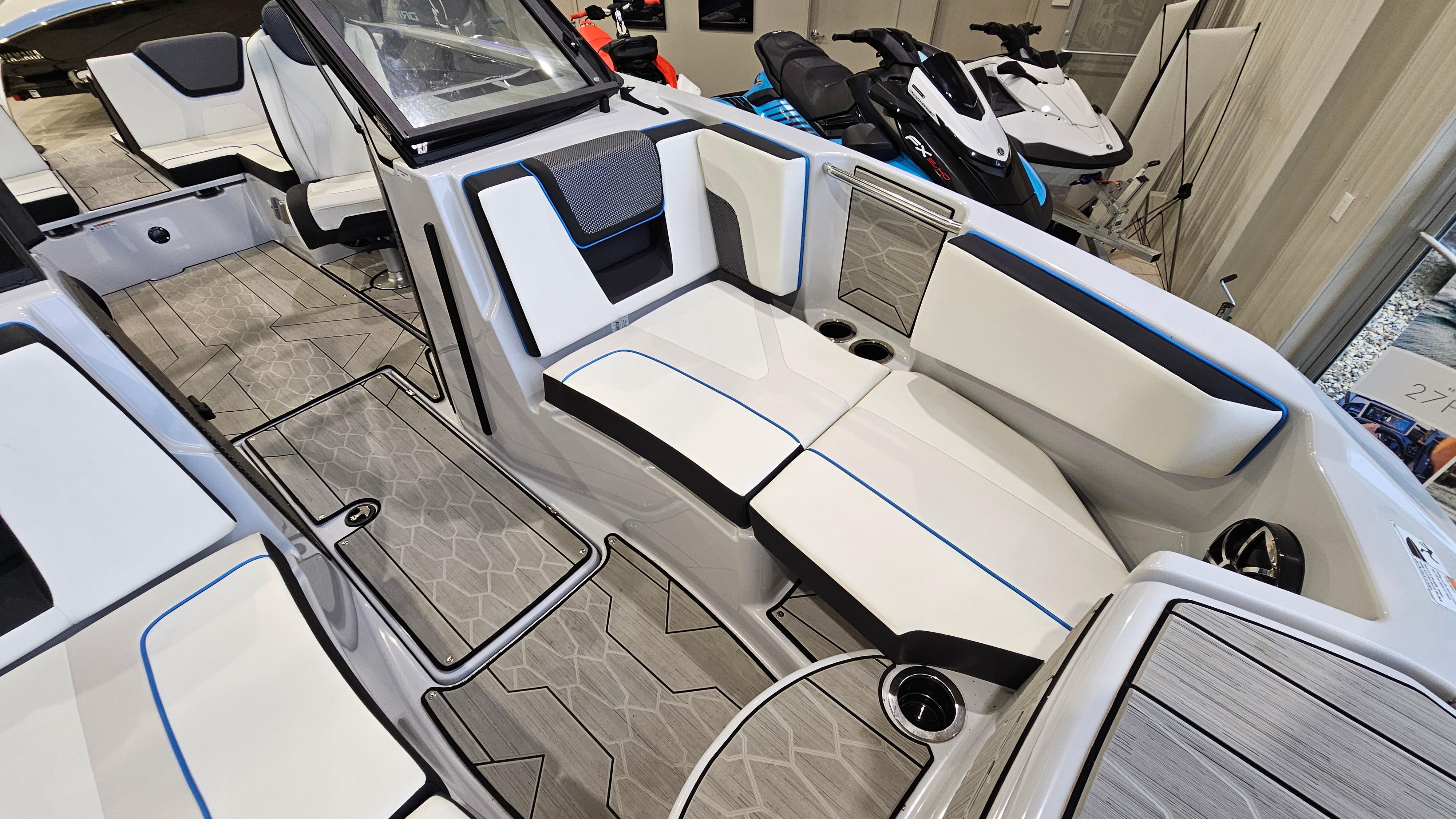 2023 Yamaha Boats 222XD interior with sleek seating and modern design.