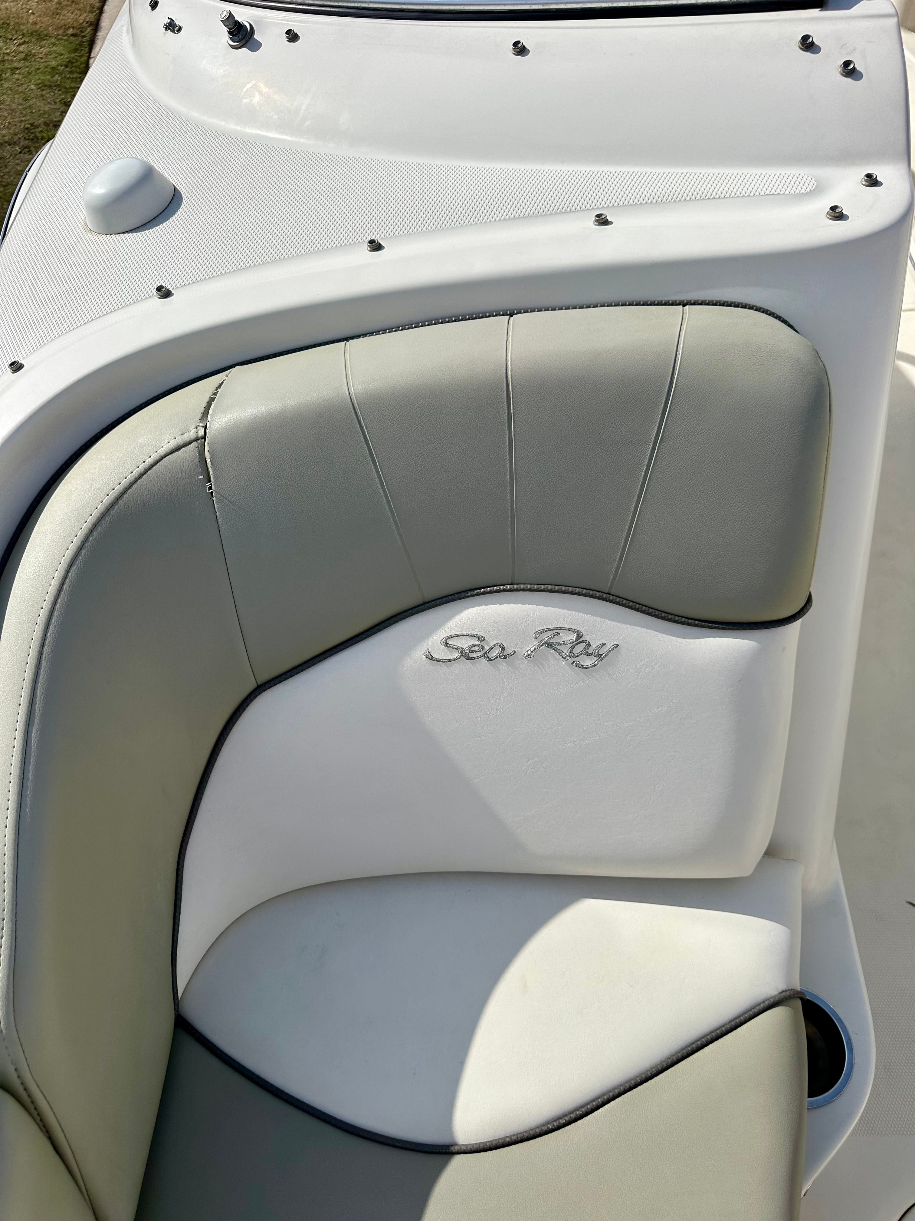 Upholstery of a 2006 Sea Ray 240 Sundeck boat.