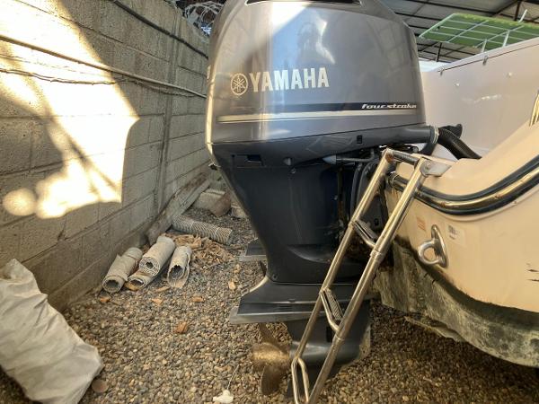 2006 Grady-White Bimini 306 with Yamaha outboard motor in storage.