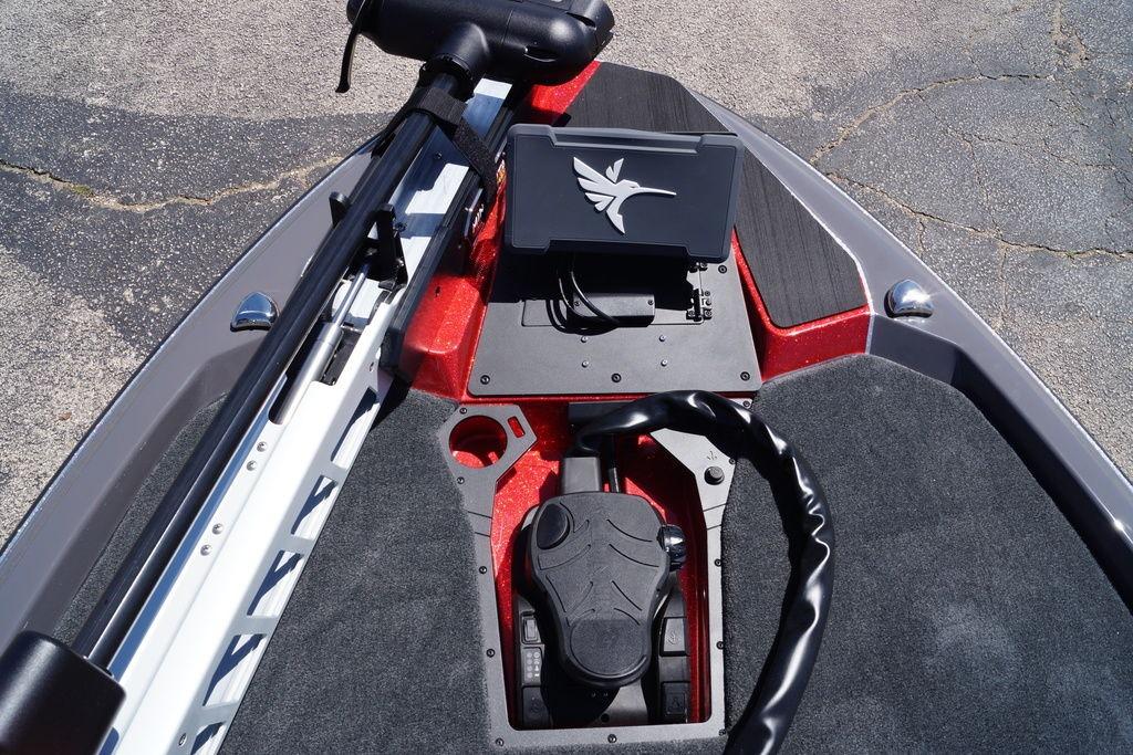 2026 Skeeter ZXE21 boat deck with advanced control panel and sleek design.