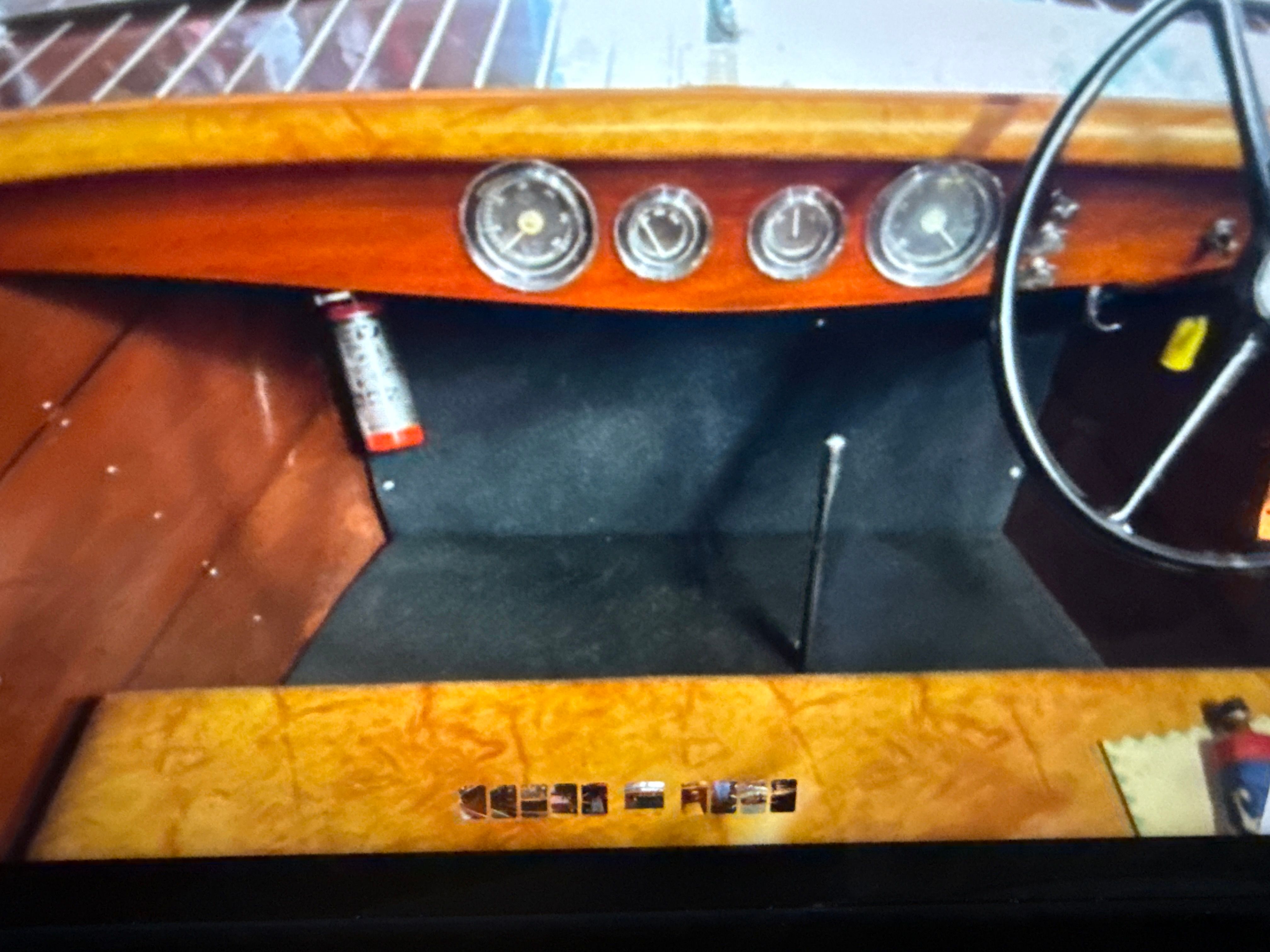 Dashboard of a 1940 Chris-Craft Barrelback boat.