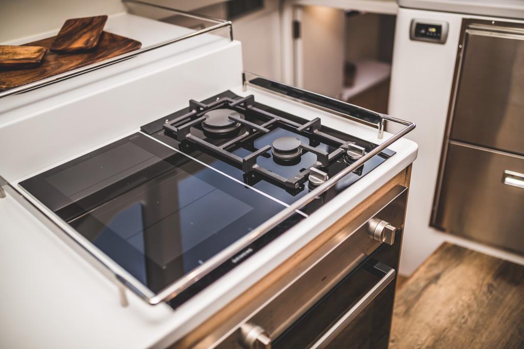 Modern kitchen stove with dual burners, Vision 444 model, 2025 design.