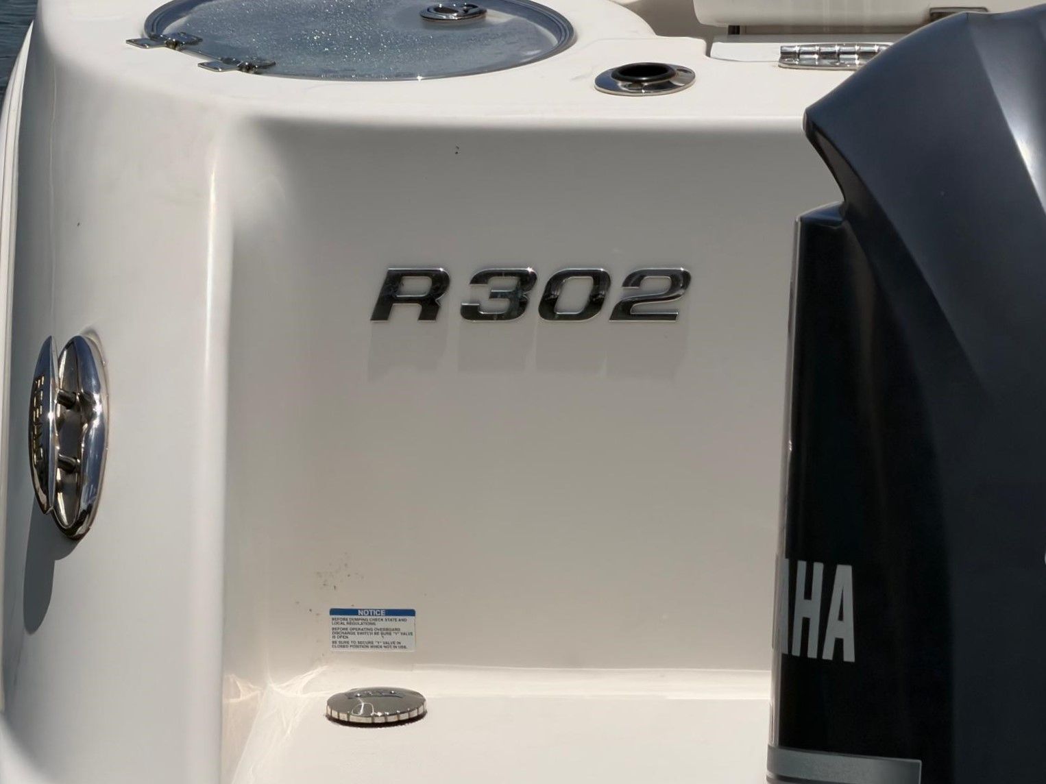 Robalo R302 Center Console boat, 2017 model, with Yamaha engine.