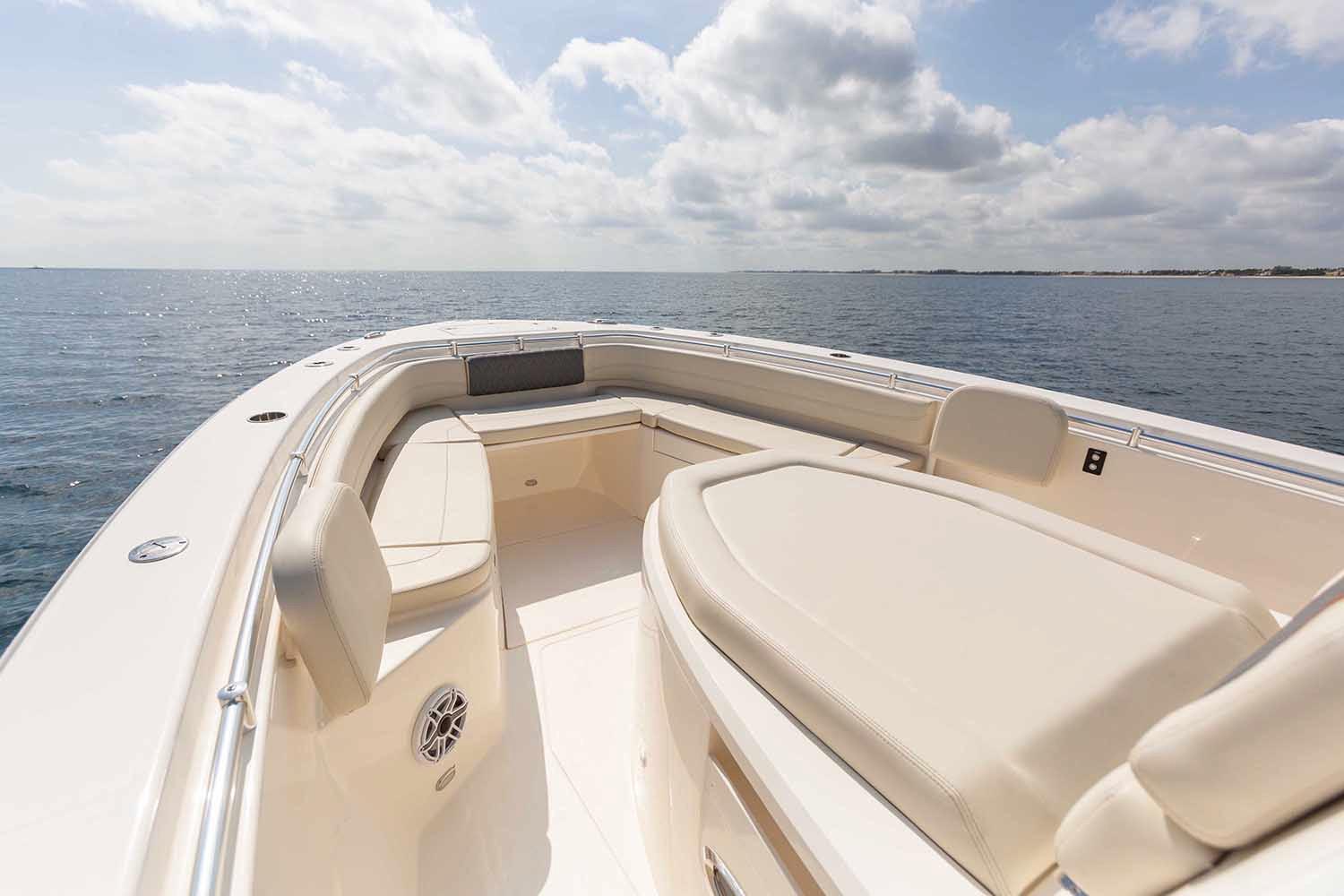 Manufacturer Provided Image: 2020 Cobia 350 Center Console boat with spacious seating.