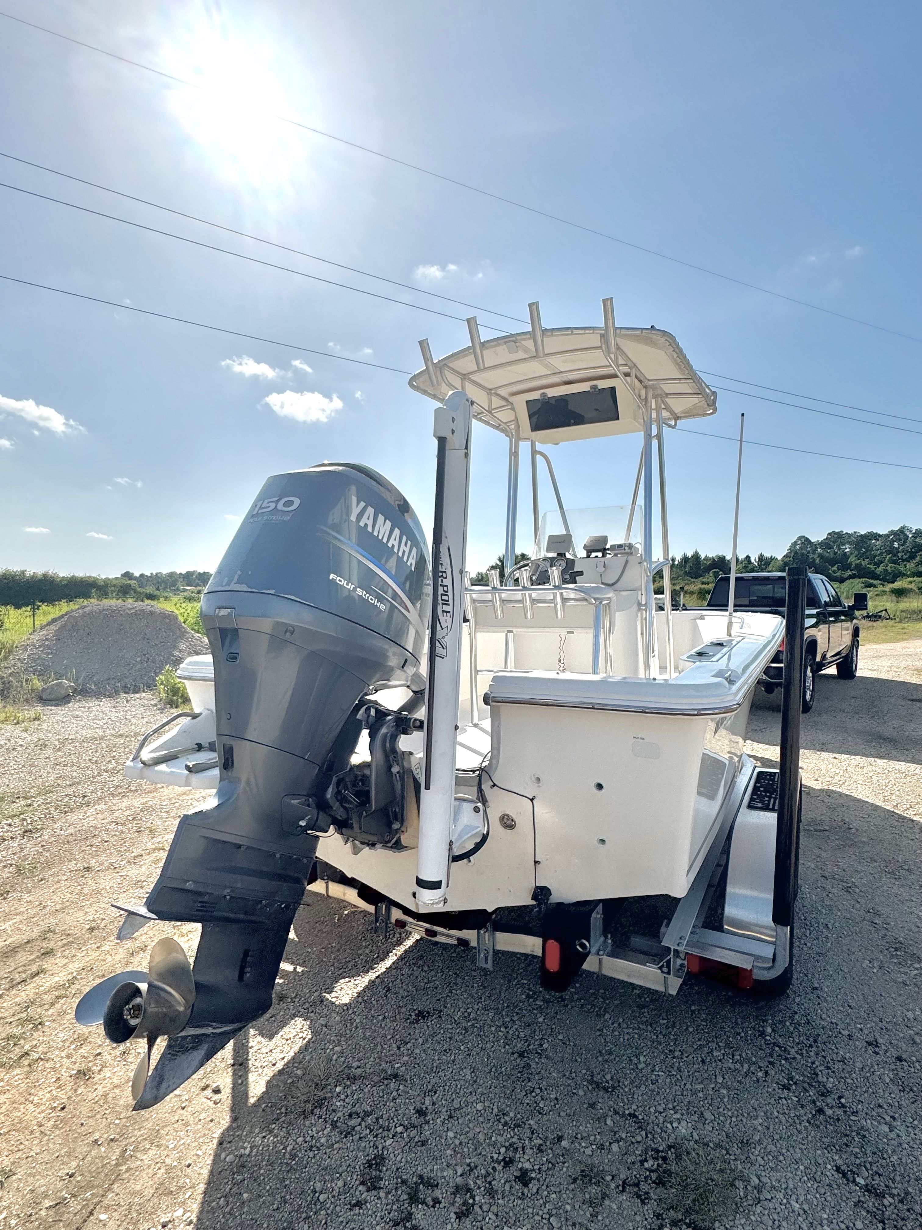 2007 McKee Craft Marathon 196 CC with Yamaha outboard motor on a trailer.