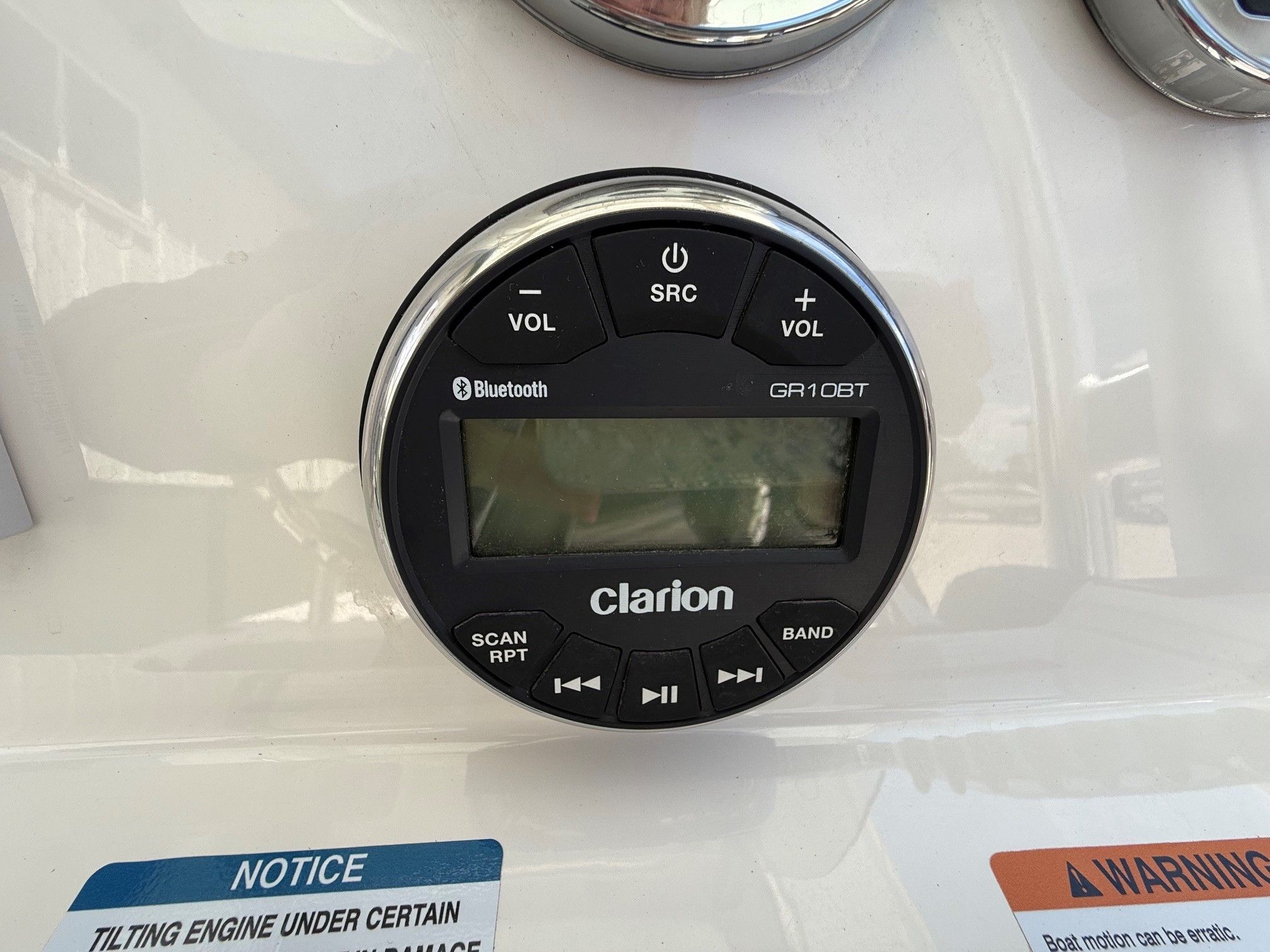 Clarion Bluetooth control on Robalo 226 Cayman boat.