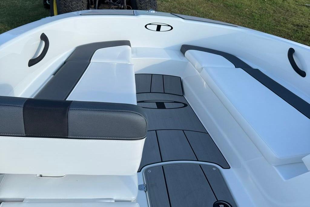 2026 Tahoe T16 boat interior with sleek seating and modern design.