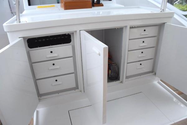 Tackle center and pump/light switch panel