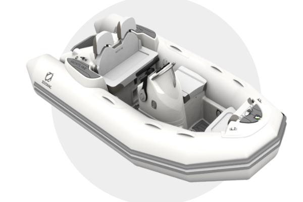 Manufacturer Provided Image: 2026 Zodiac Yachtline 360 inflatable boat, white with seating and console.