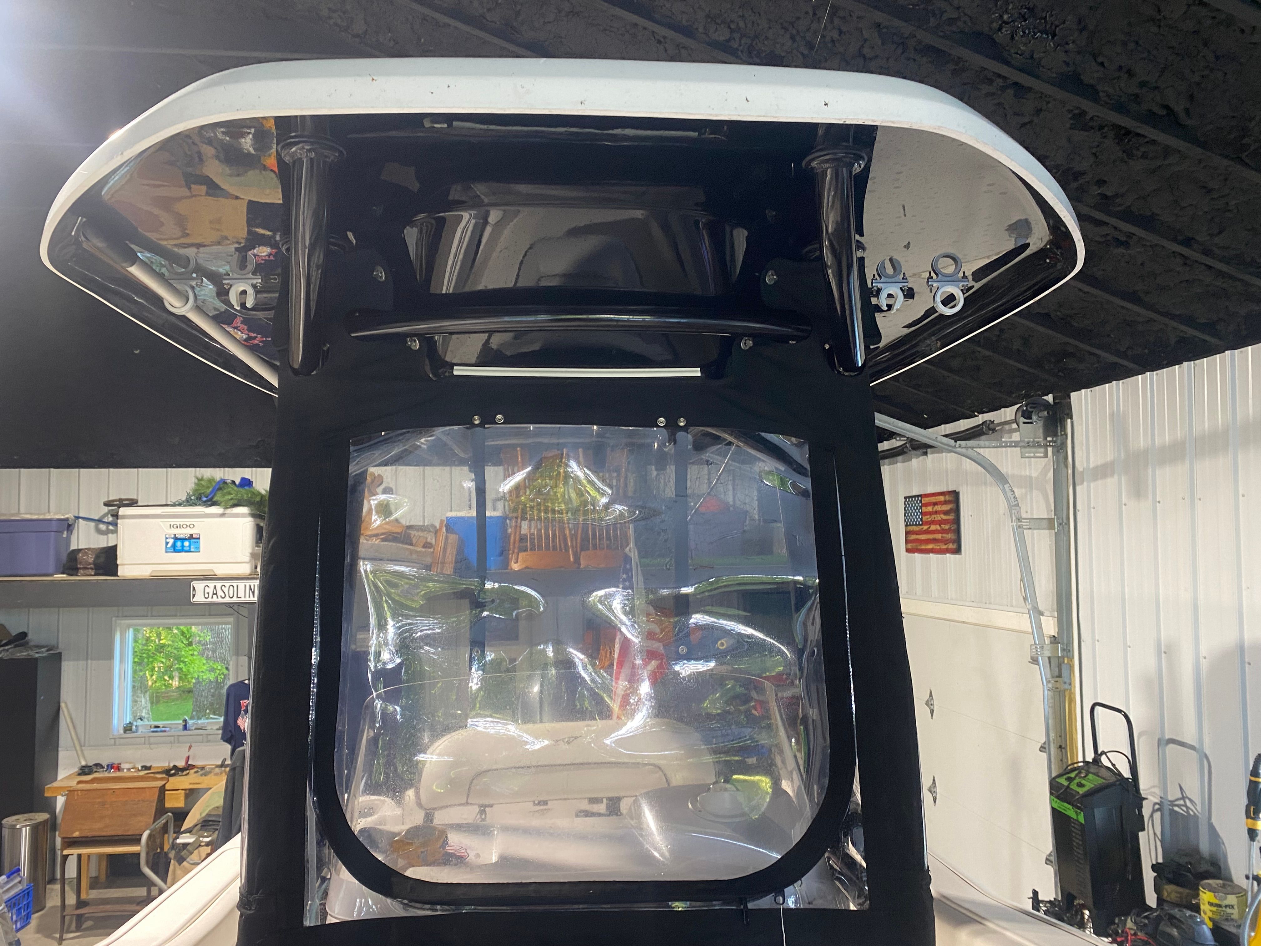Tidewater 220 CC Adventure 2015 in a garage, front view.