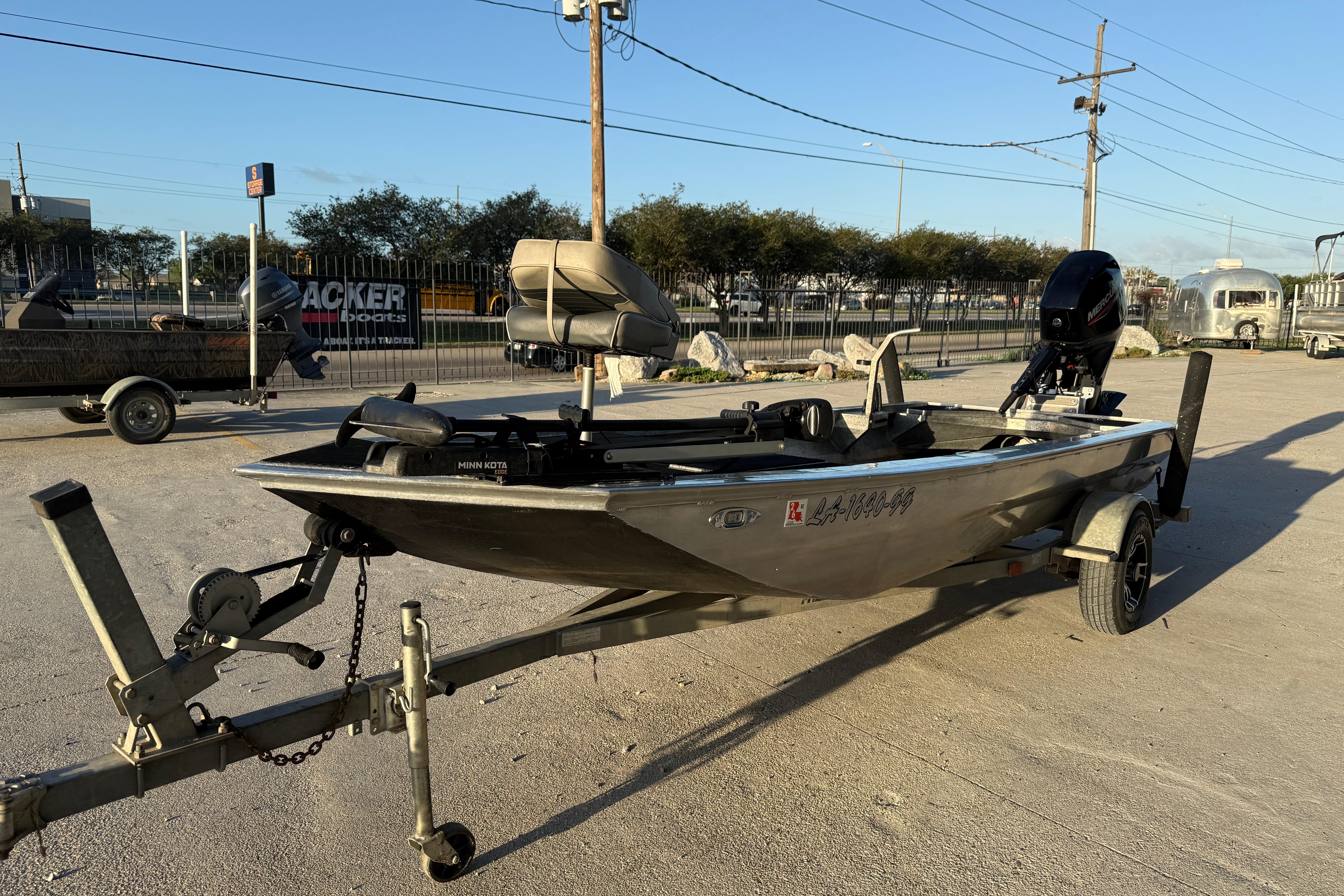 2017 Homemade 1754 boat on trailer in outdoor setting.
