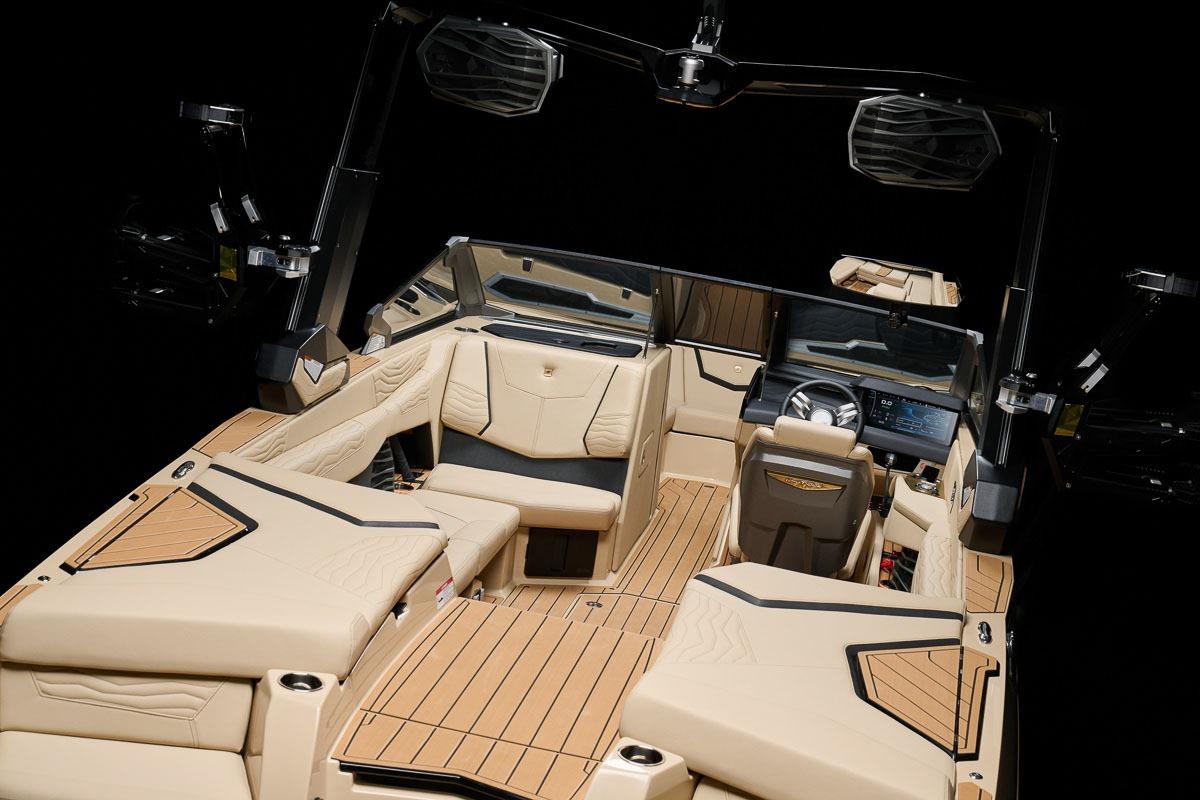 Manufacturer Provided Image: 2026 Nautique Super Air Nautique G23 interior with luxurious seating and advanced dashboard.