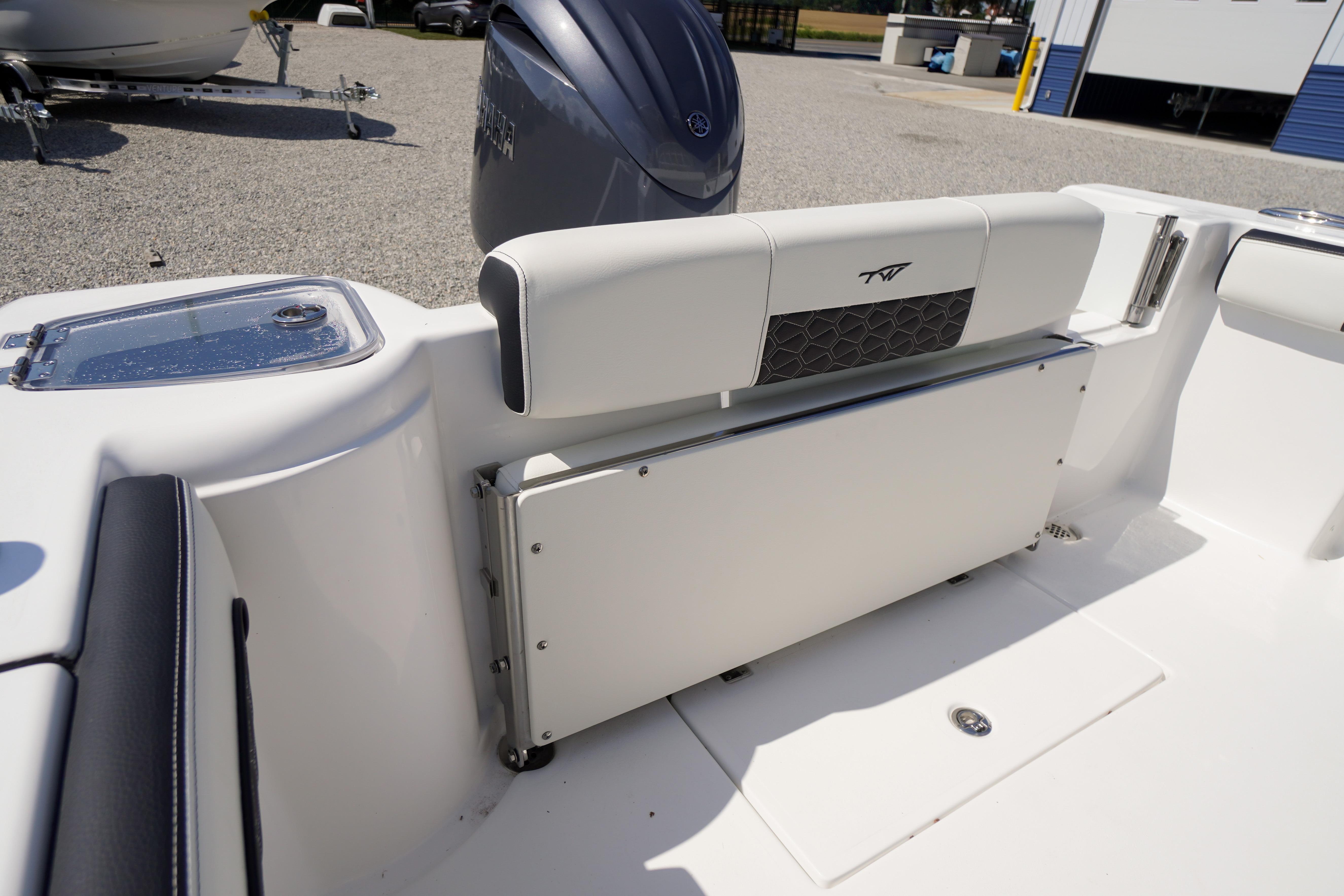 2026 Tidewater 220 CC Adventure boat interior with sleek seating and modern design.