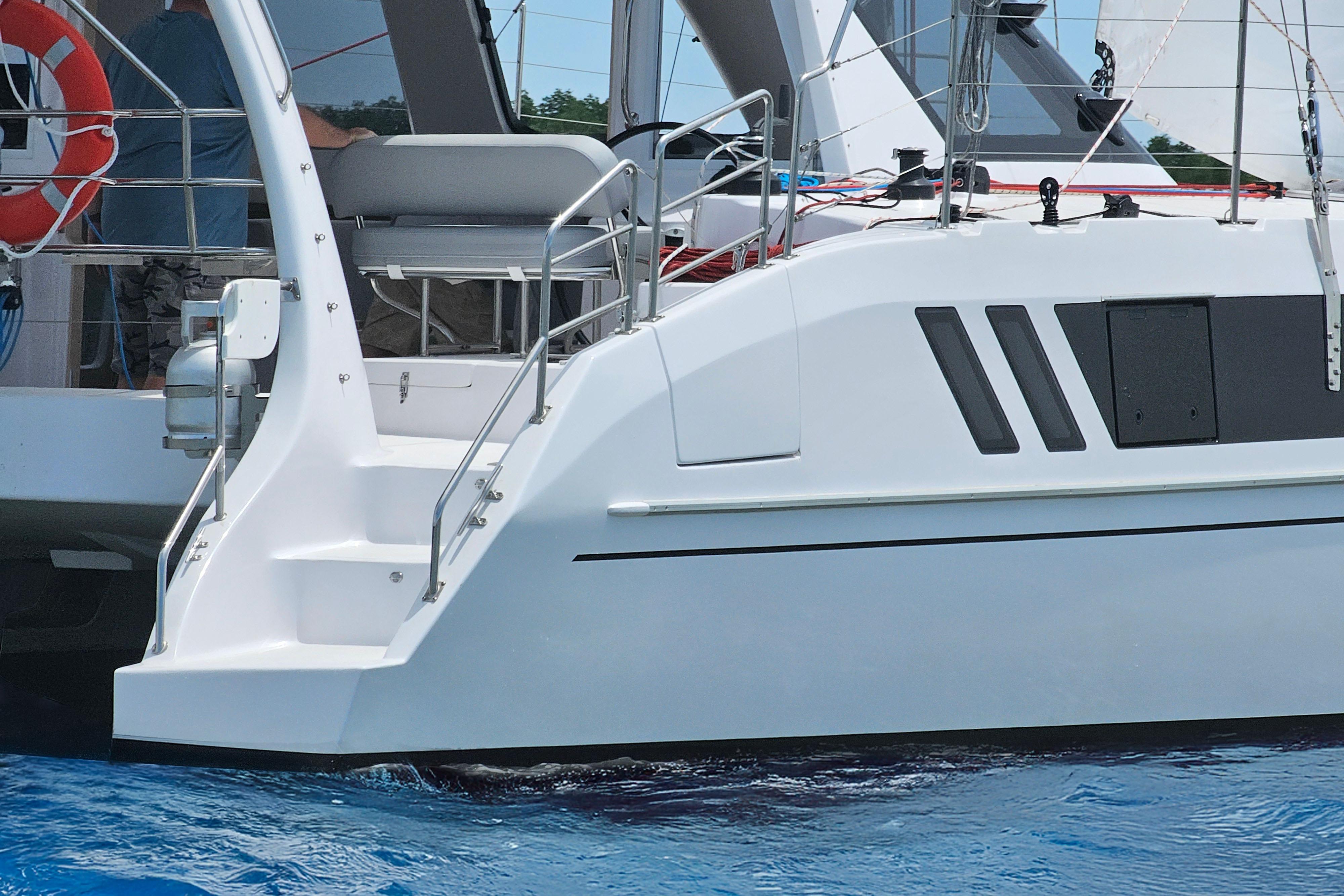 2026 Seawind 1160XL catamaran, featuring sleek design and modern amenities on the water.