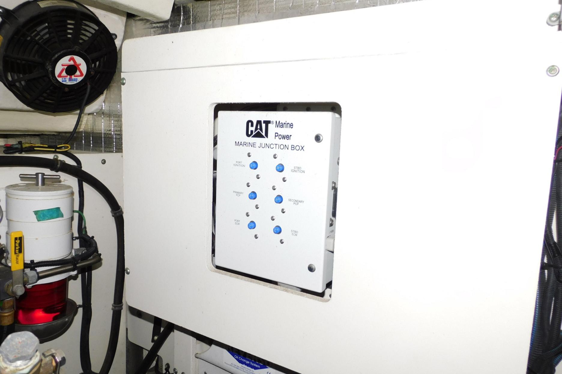 CAT Marine Power junction box in 2019 Sea Ray L550 engine room.