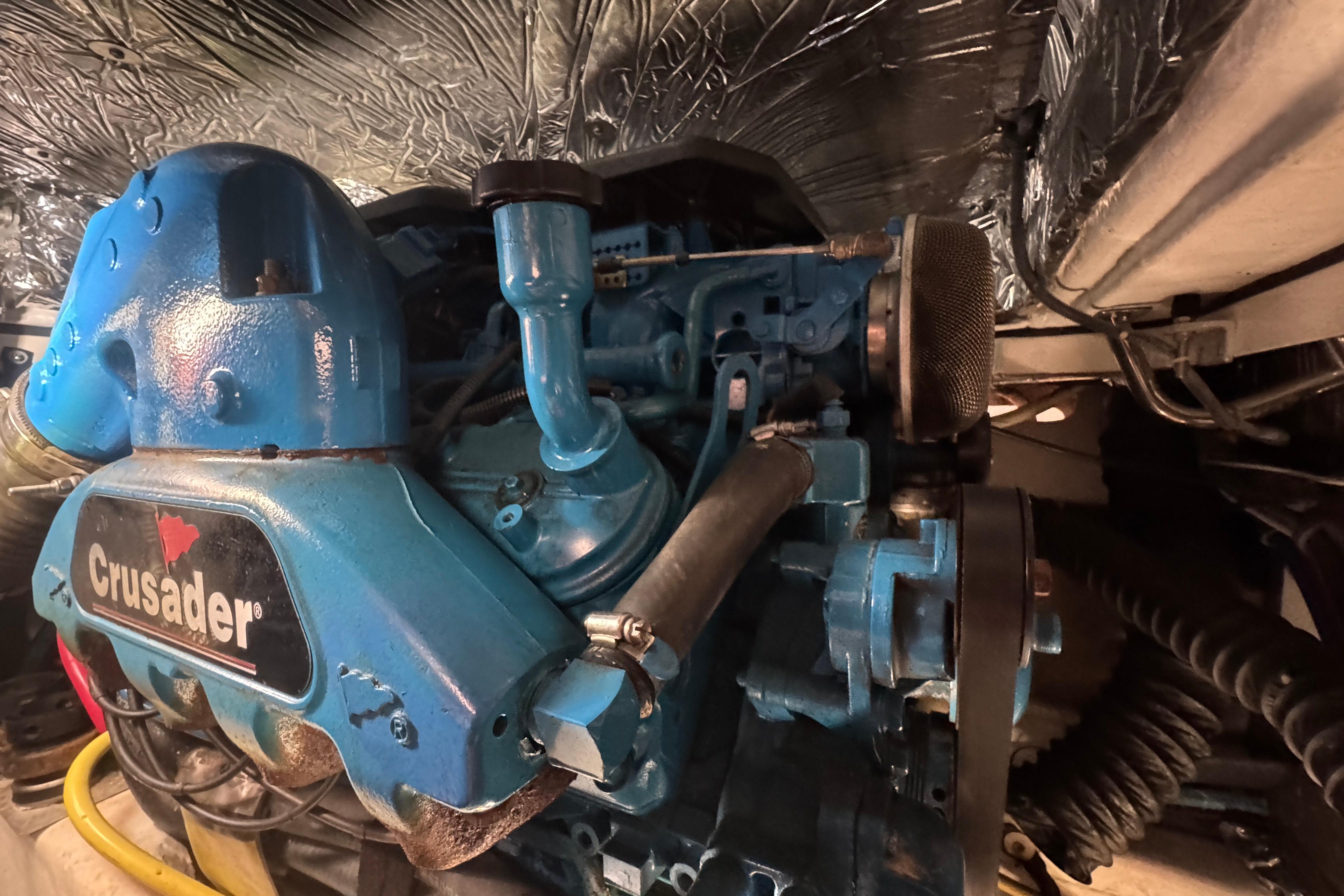 Engine of a 2005 Tiara Yachts 2900 Open, featuring a Crusader motor.