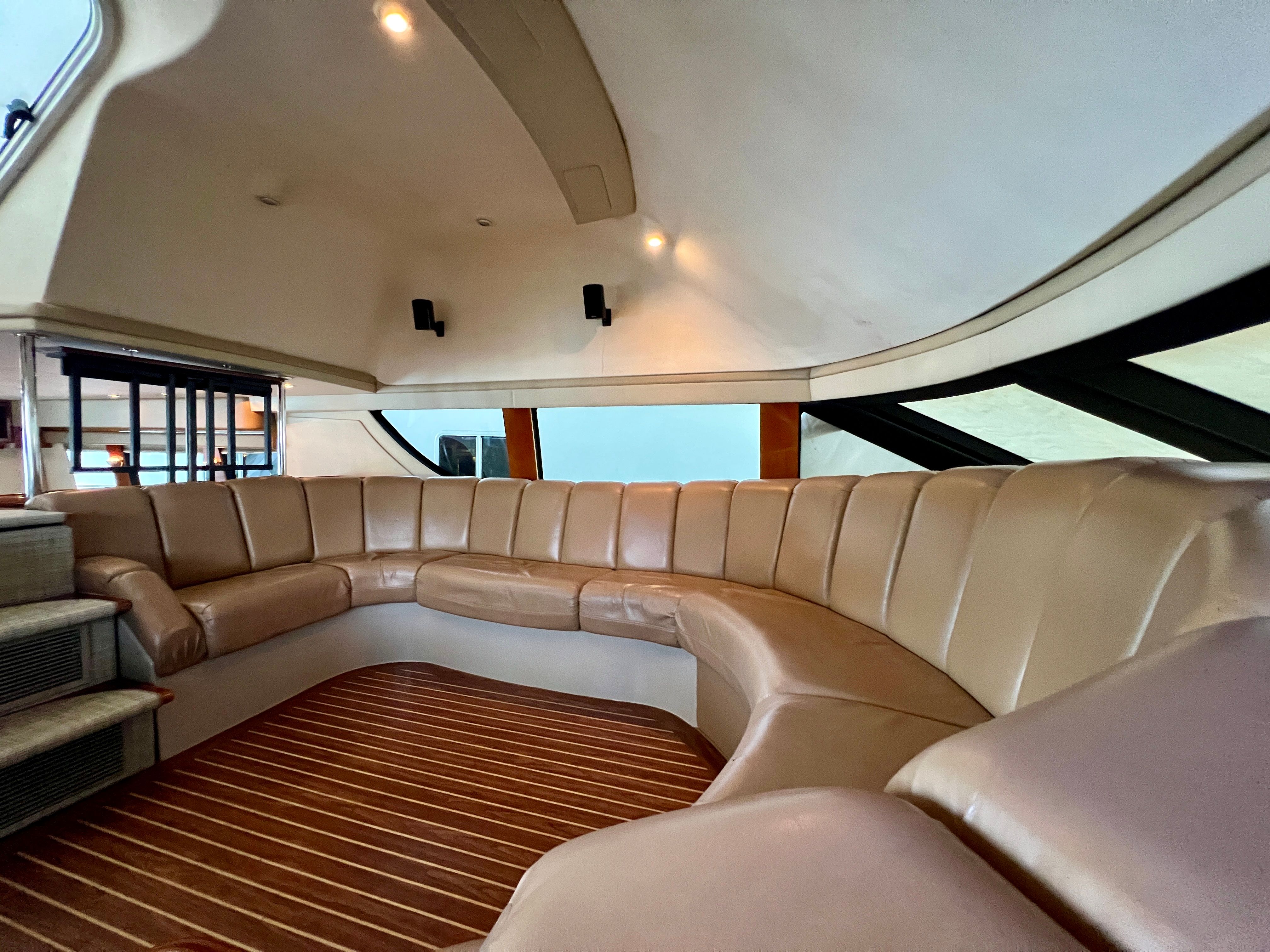 Luxurious interior of 2005 Carver 560 Voyager Sky yacht.