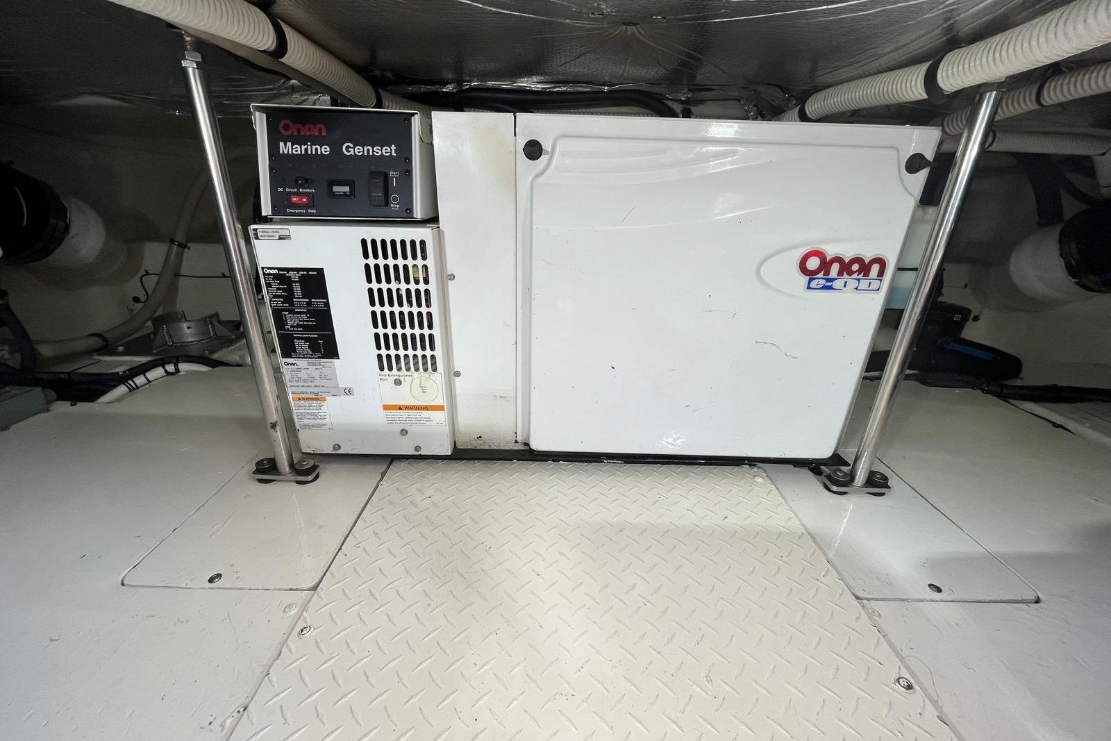 Onan marine generator in 2006 Sea Ray 52 Sedan Bridge engine room.