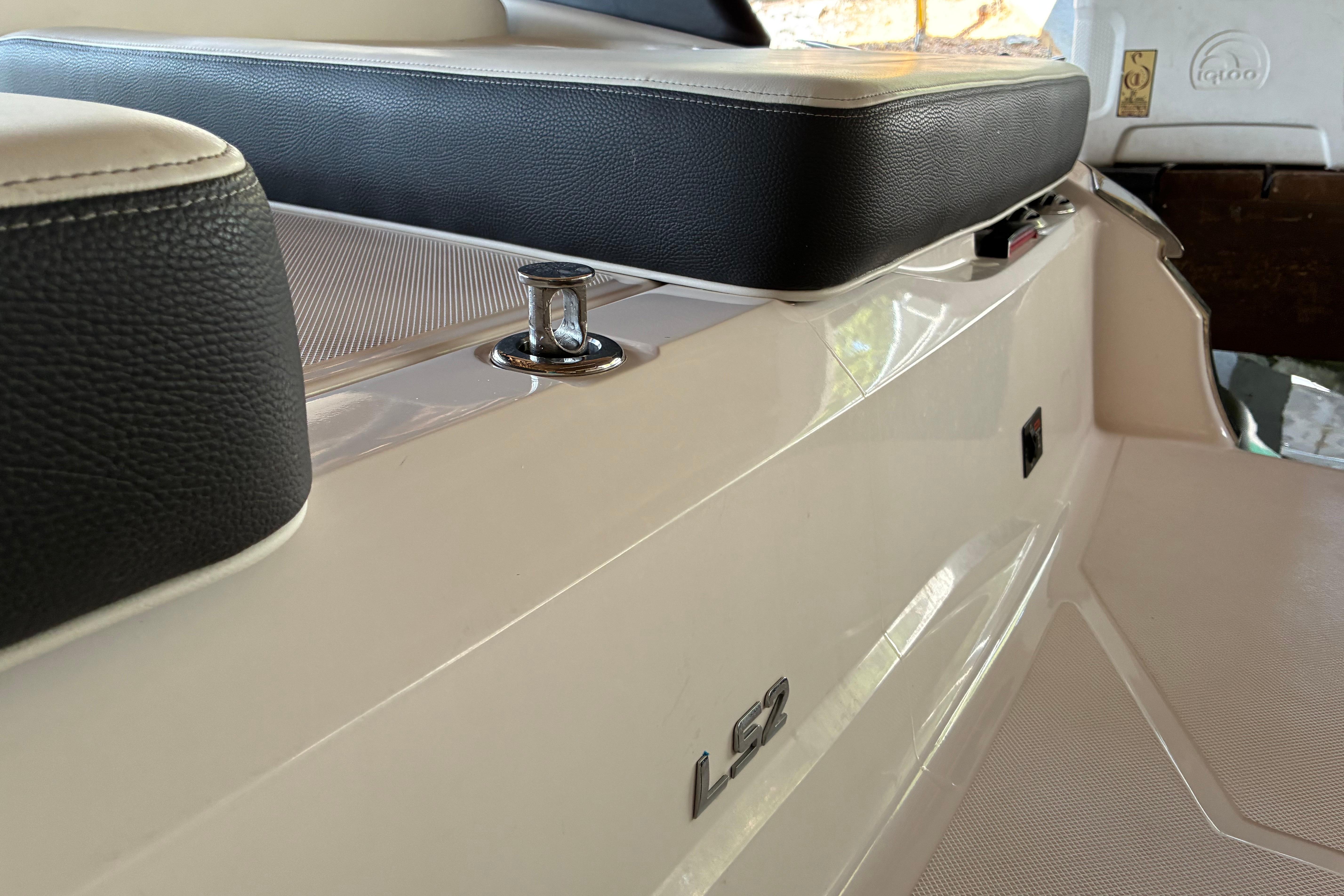 2025 Regal LS2 boat interior with sleek seating and modern design elements.