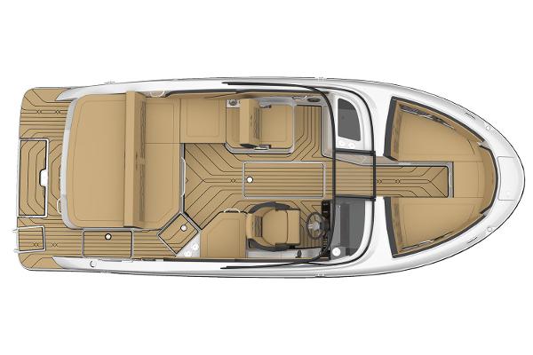 Manufacturer Provided Image: Top view of 2025 Sea Ray SPX 210 boat interior layout.