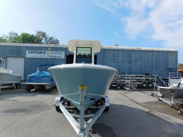 2025 Sailfish 232 CC boat on trailer at Captain's Choice dealership.
