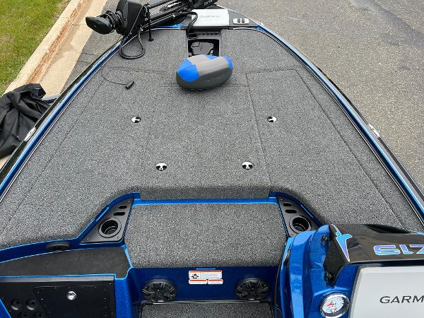 2025 Nitro Z19 Pro boat deck with Garmin electronics, featuring a sleek, modern design.