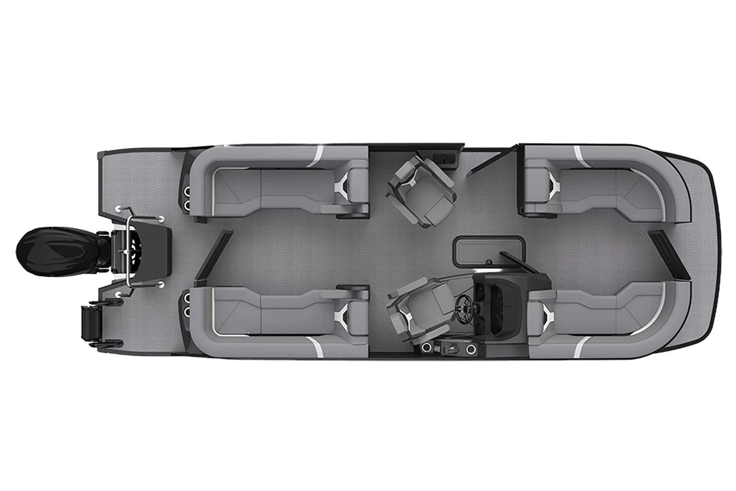 Manufacturer Provided Image: Top view of 2026 Evotti 723QL pontoon boat with spacious seating layout.