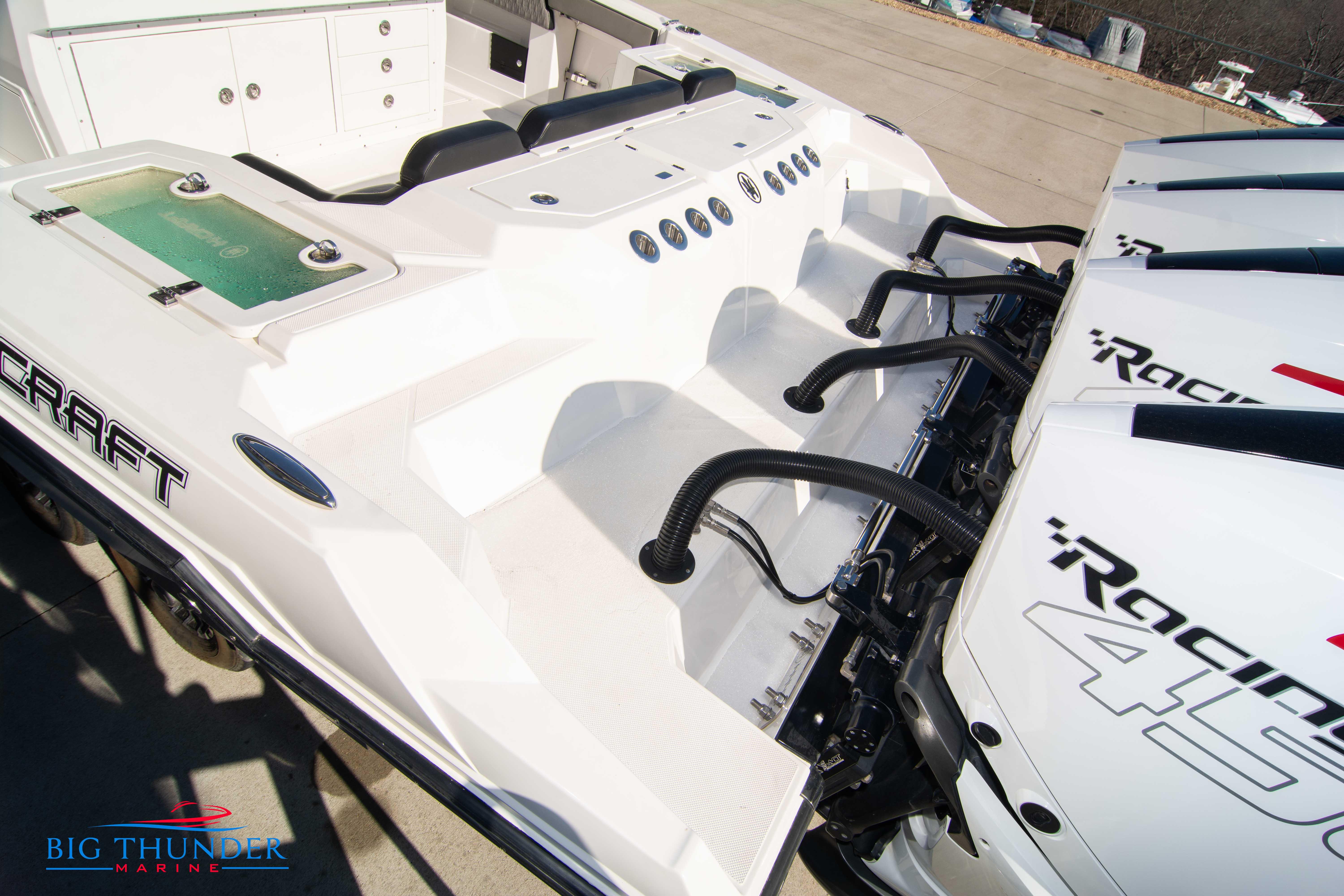 2023 Hayaari Marine H44Z boat with powerful Racing 450 engines at Big Thunder Marine.