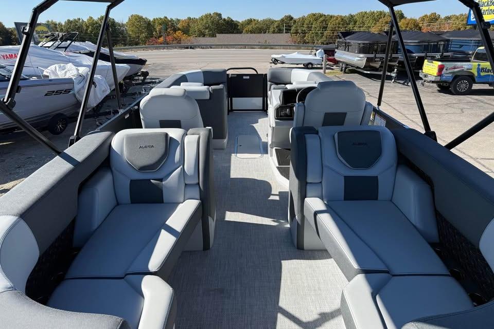 2026 Alera M 25Q boat interior with modern seating and spacious layout.