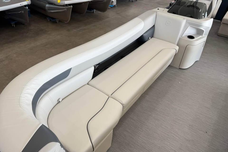 2026 Godfrey Sweetwater 2286 C boat interior with sleek, modern seating design.