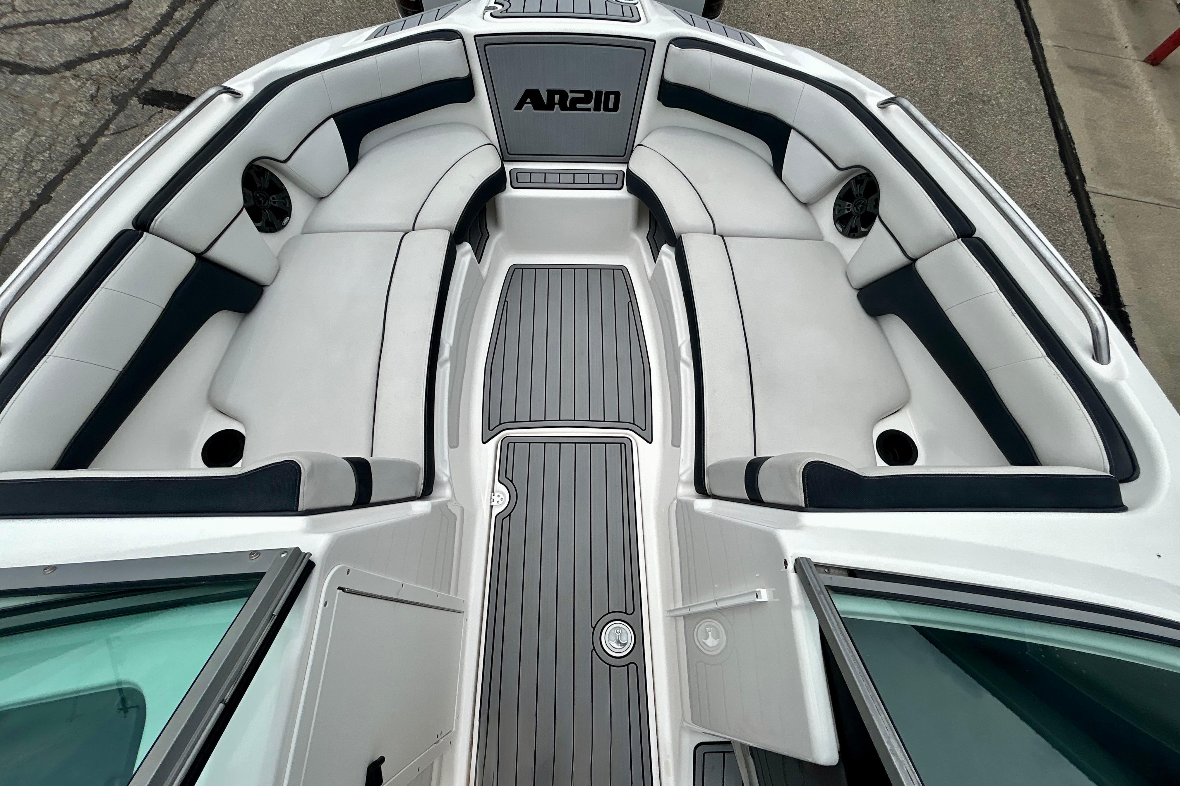 2015 Yamaha Boats AR210 interior with sleek seating and modern design.