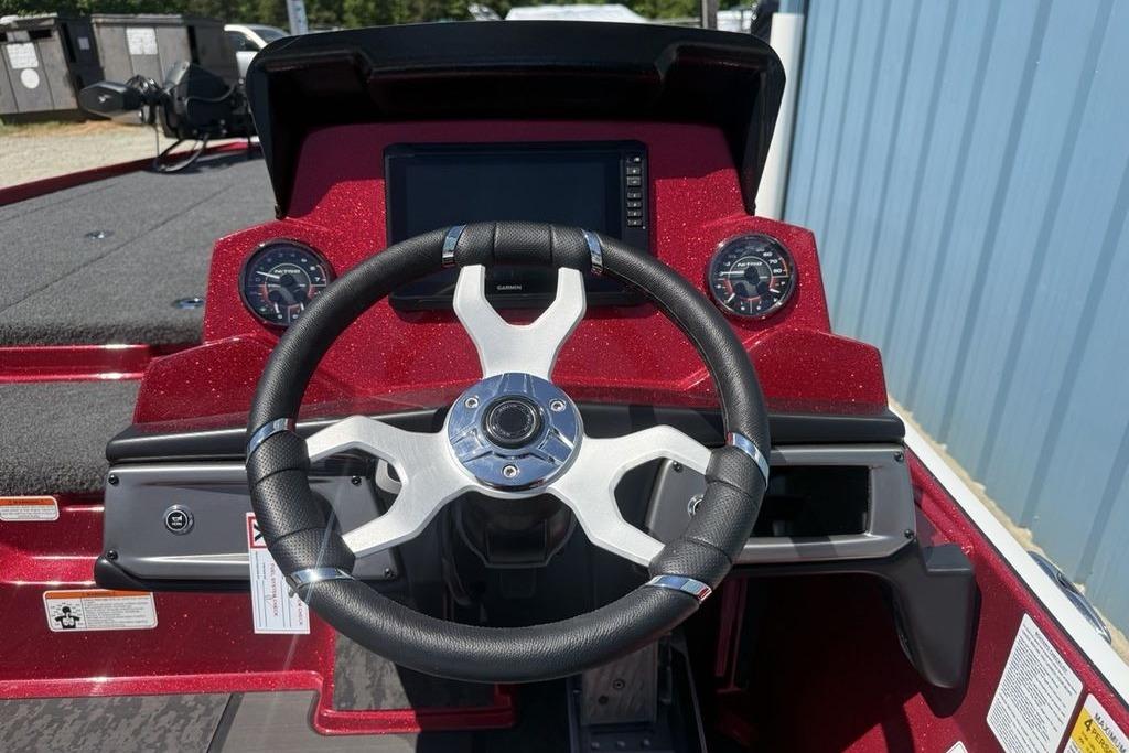 Steering console of 2026 Nitro Z20 XL Pro boat with modern dashboard and controls.