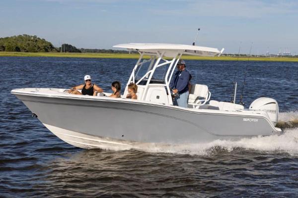 Manufacturer Provided Image: 2025 Sea Fox 248 Commander boat cruising with passengers on a sunny day.