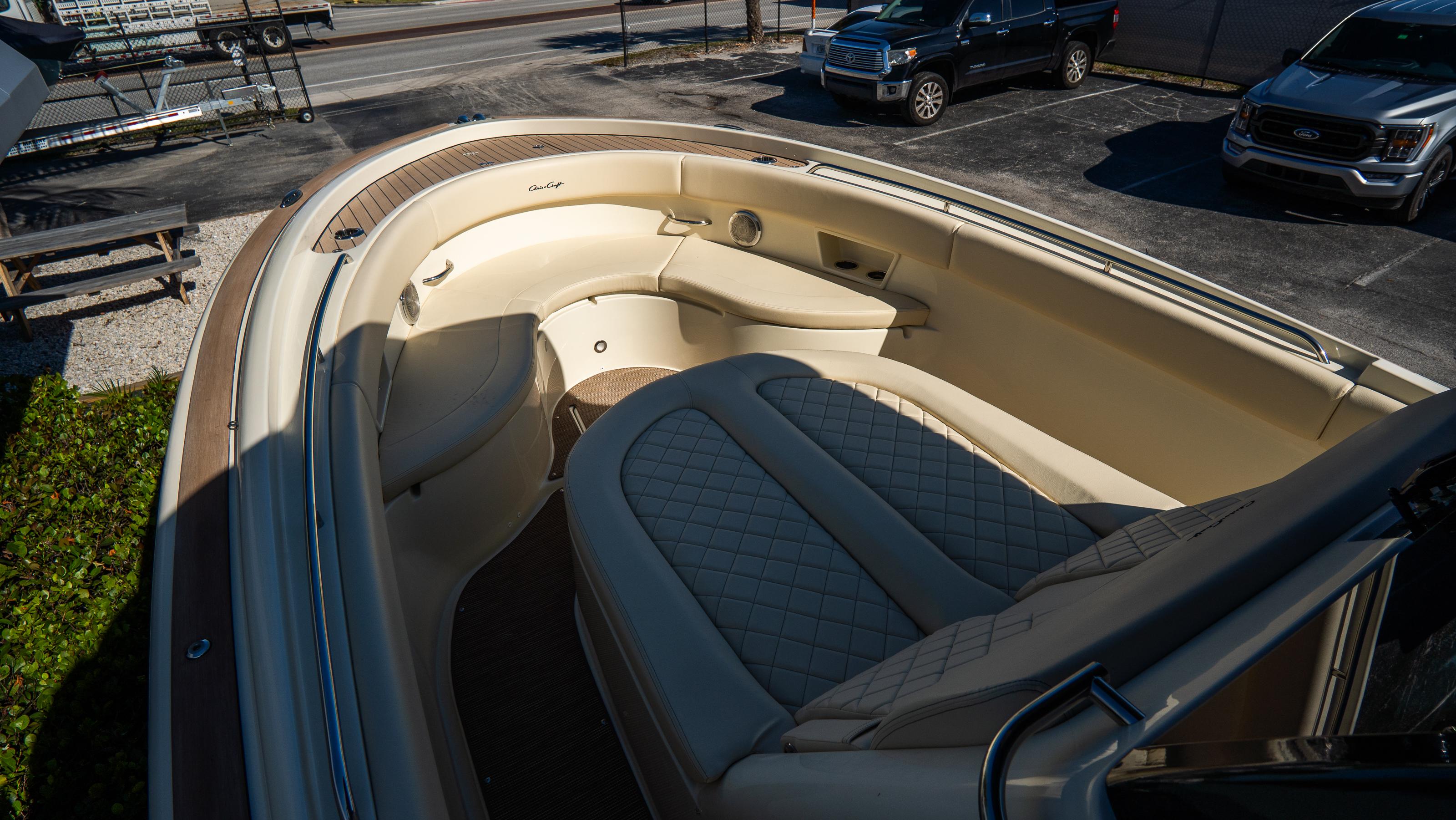 2025 Chris-Craft Catalina 30 boat with luxurious seating and elegant design.