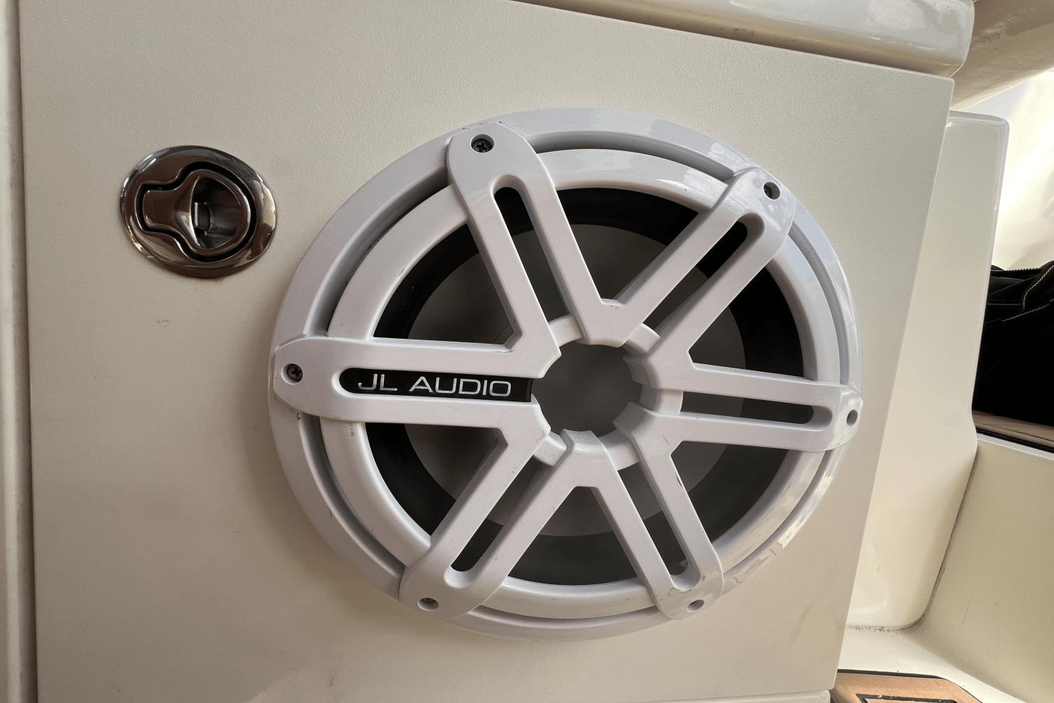 JL Audio speaker on 2005 Sea Ray 340 Sundancer boat.