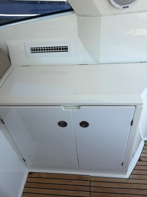 Interior of Jeanneau Leader 36 yacht, year 2016.