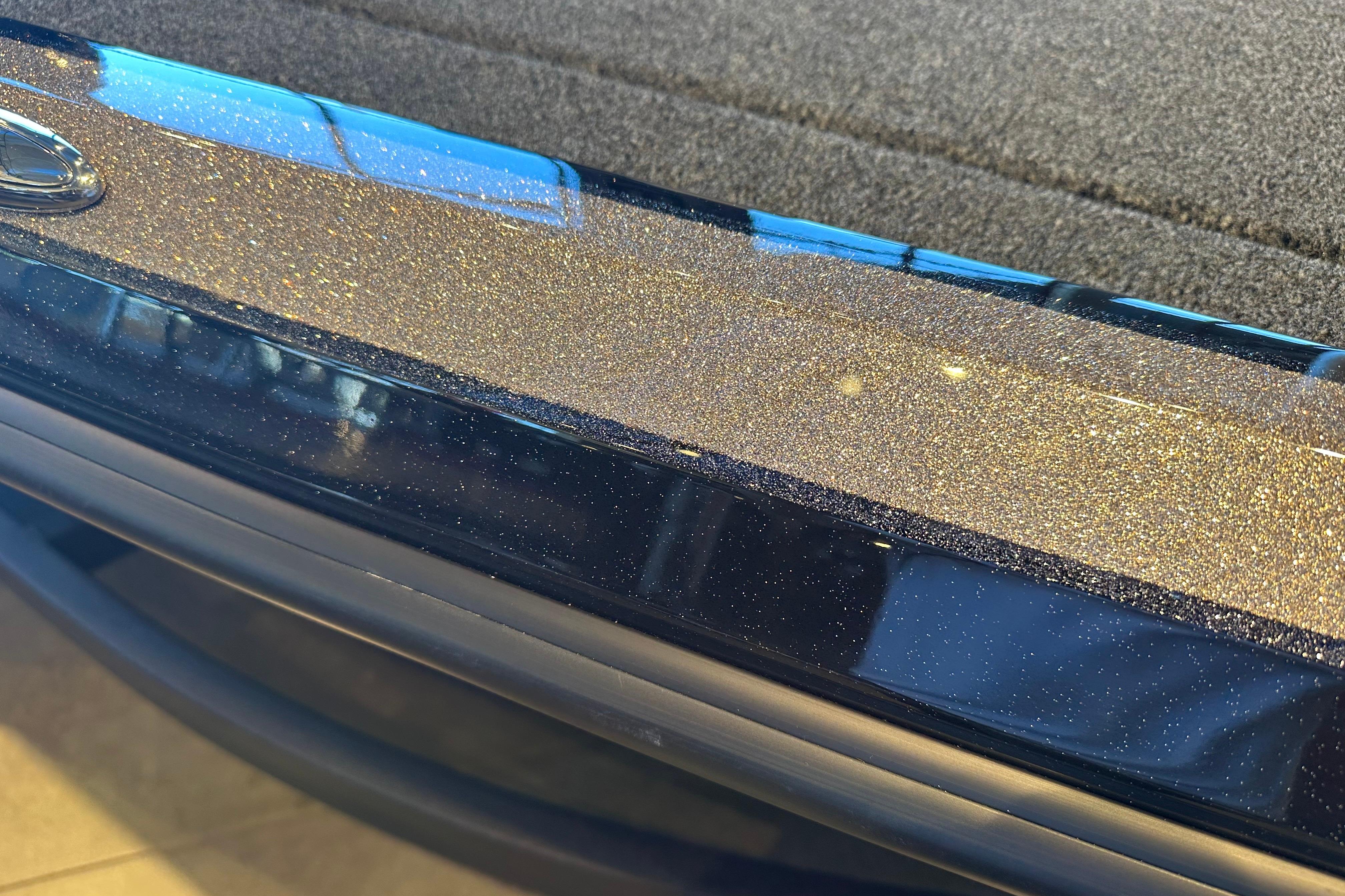 Close-up of 2026 Nitro Z19 XL boat with sparkling metallic finish.