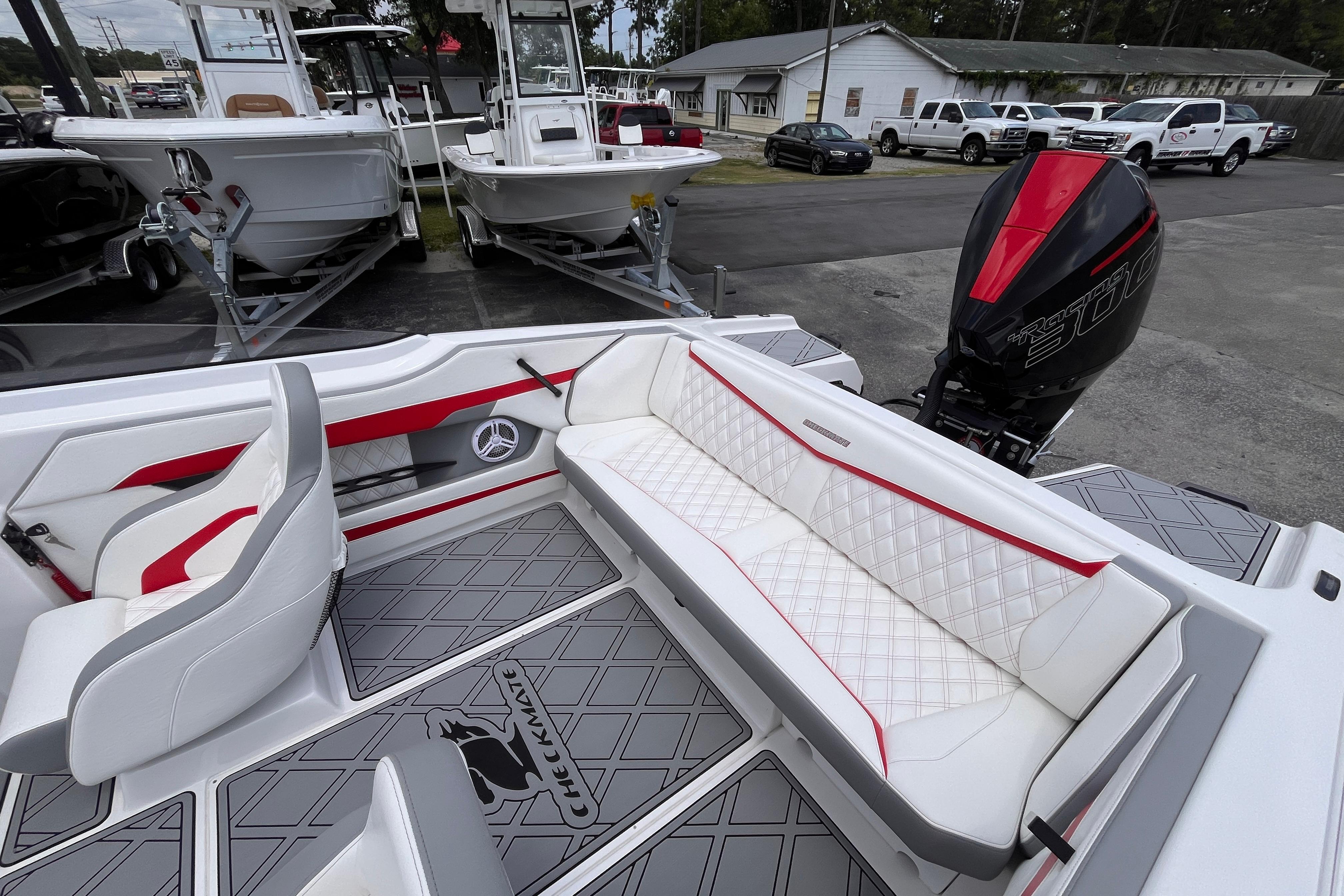 Interior of Checkmate Pulsare 2400 BRX boat, model year 2025.