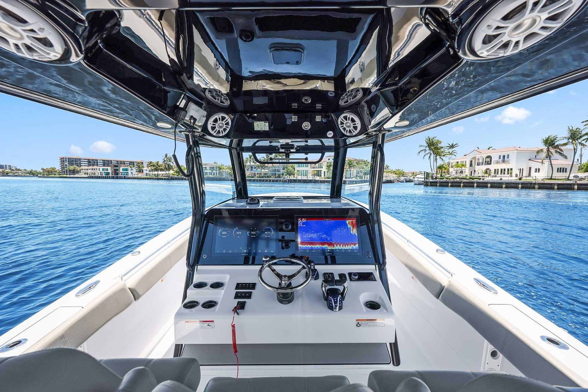 2024 Sportsman Open 352 Center Console boat interior with advanced navigation system.